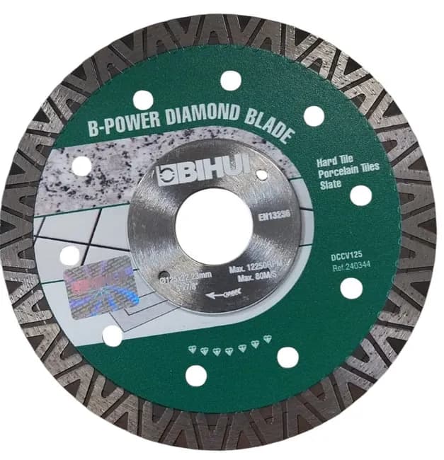 Disque diamant à couronne cannelée continue – Ø 125 mm — carrelage disponible chez Cash Carrelage à Fréjus